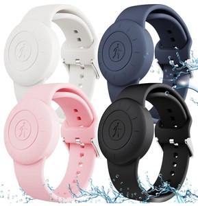 lot 31922 image: 4 Pack Kids Waterproof AirTag Bracelet, Silicone Case Compatible with Apple AirTag Holder, Hidden Wristband Case for Air Tag GPS Tracker Band for Child Toddler, Secure Anti-Lost Adjustable