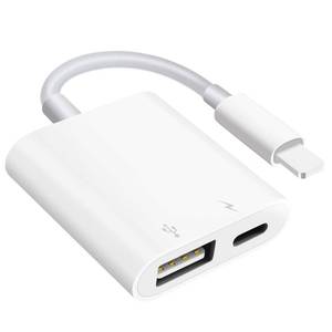 lot 31924 image: USB Camera Adapter with Charging Port,Portable USB Female OTG Adapter Suitable for iPhone iPad, iPad to USB Adapter Plug and Play Support Card Reader