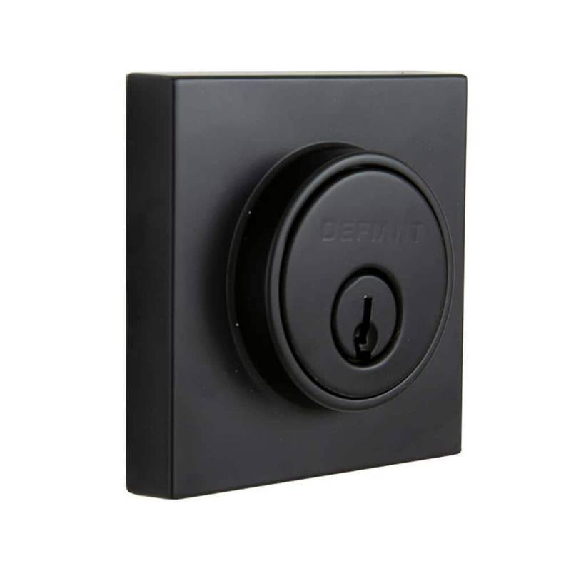 lot 5120 image: Contemporary Matte Black Square Double Cylinder Deadbolt