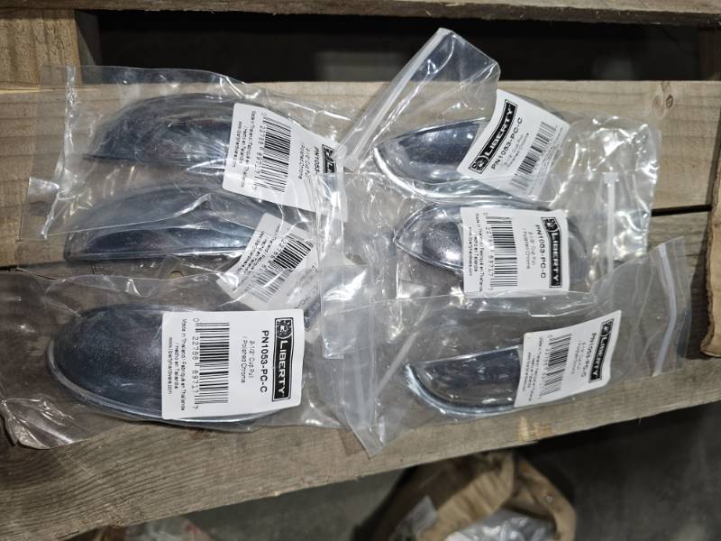 lot 5122 image: Liberty Cup Dual Mount 2-12 or 3 in. (6476 mm) Polished Chrome Cabinet Drawer Cup Pull (Set of 6)