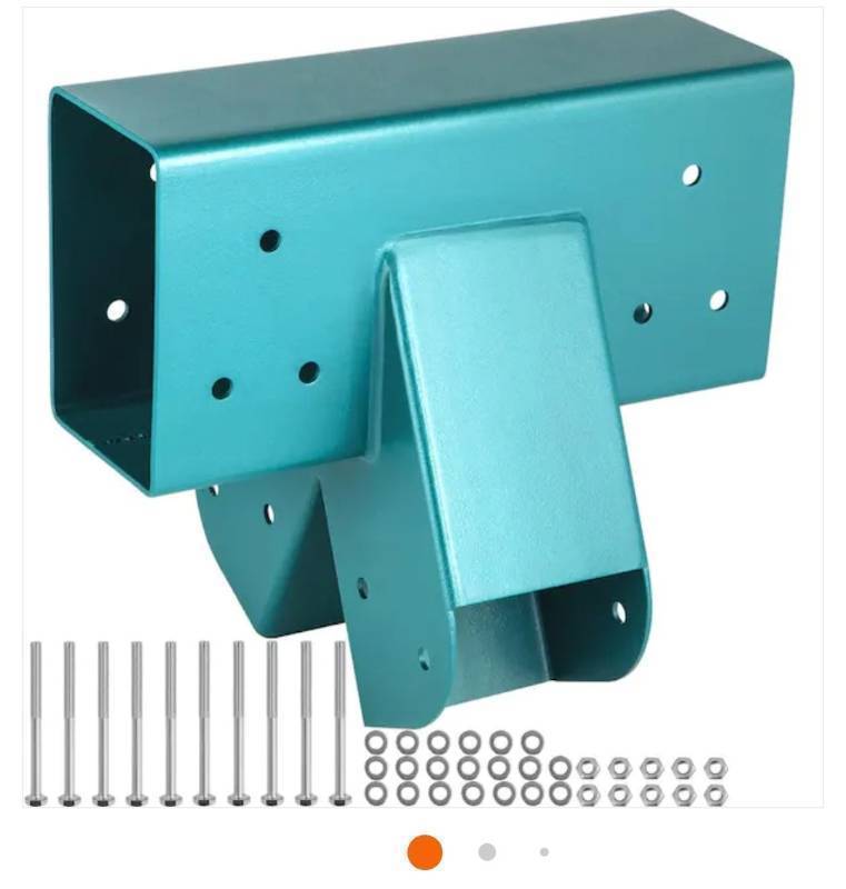 lot 5161 image: VEVOR 12 in. Swing Set Bracket A-Frame Construction Swing Set Hardware Iron Material Green Middle Bracket Swing Set Kit
