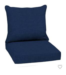 lot 5047 image: Arden Selections Outdoor Deep Seat Cushion 24 x 24 and 19 x 24 Seat Back Cushion - Sapphire Blue Leala