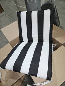 lot 5059 image: Black Cabana Stripe Midback Seat Cushion (Set of 2)