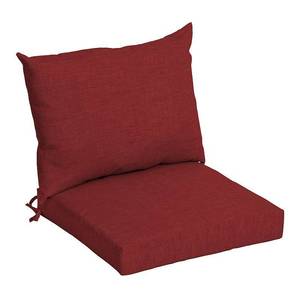 lot 5064 image: Arden 23x17 Outdoor Dining Chair Seat Back Pillow - Ruby Red Leala Texture