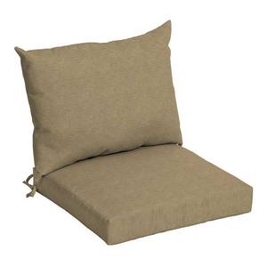 lot 5069 image: Arden 23x17 Outdoor Dining Chair Seat Back Pillow - Tan Hamilton Texture