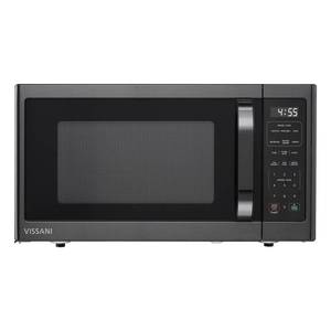 lot 5081 image: Black Stainless Steel 1,100 Watt Countertop Microwave - Retail $139