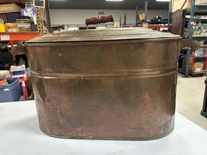 lot 61 image: vintage copper boiler with lid, no holes