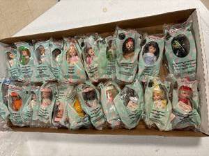 lot 63 image: Box lot- McDonald toys, madame Alexander dolls, wizard of Oz, Dorothy, wicked witch, tin man