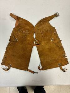 lot 74 image: Vintage Sears leather chaps, toddler, L (5-6x)