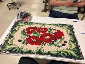 lot 83 image: Vintage needle point rug, 37x 22