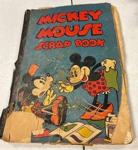 lot 94 image: Antique Mickey Mouse scrapbook