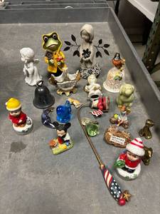 lot 108 image: Box lot- misc figurines, bells
