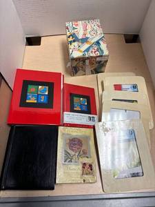lot 156 image: Picture albums, with craft kit picture frames, and box
