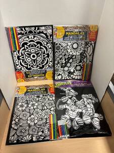 lot 167 image: 4- velvet coloring sheets with markers, NIB