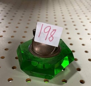 lot 198 image: vintage green depression, glass table lighter