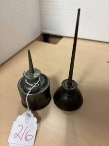 lot 216 image: 2-Vintage miniature oil cans, unmarked