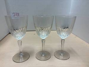 lot 238 image: 3 pc crystal glass stem ware, Luminarc
