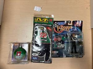 lot 244 image: Bobby labonte race car, ornament, gloves