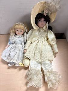 lot 289 image: 2- vintage porcelain dolls