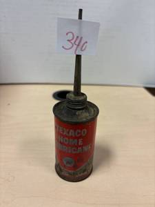 lot 340 image: Vintage 3 Oz Texaco home lubricant tin, empty