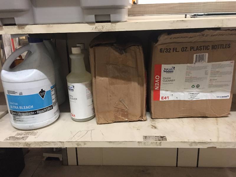 lot 56 image: 2 CASES OF OVEN CLEANER AND 2 JUGS OF BLEACH