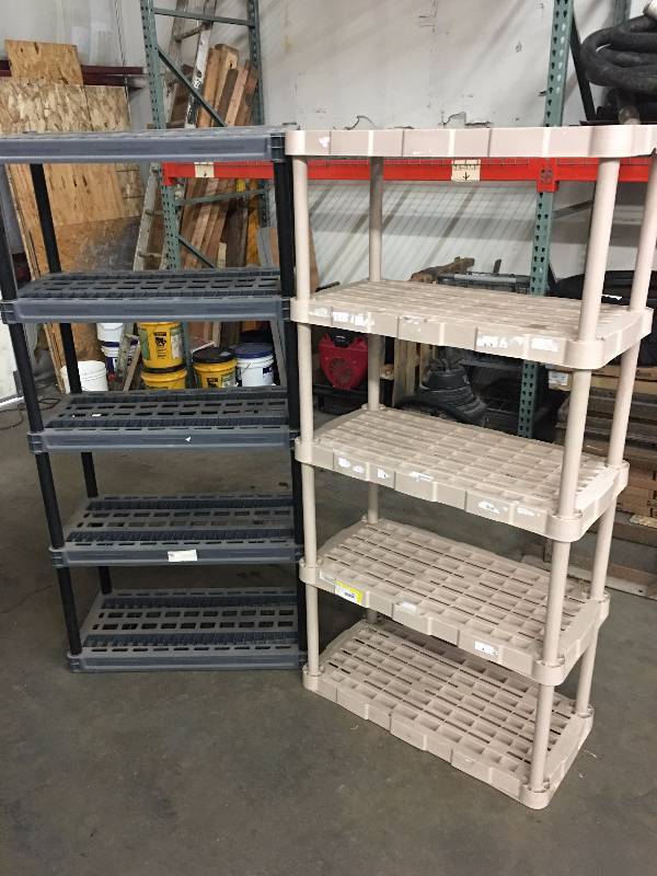 lot 64 image: Lot of plastic shelving