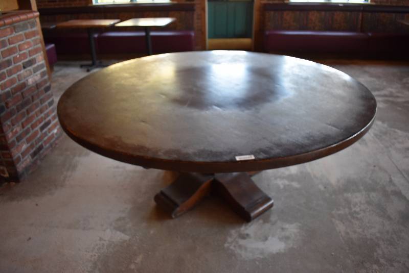 lot 697 image: 72 Round Wooden Top Table