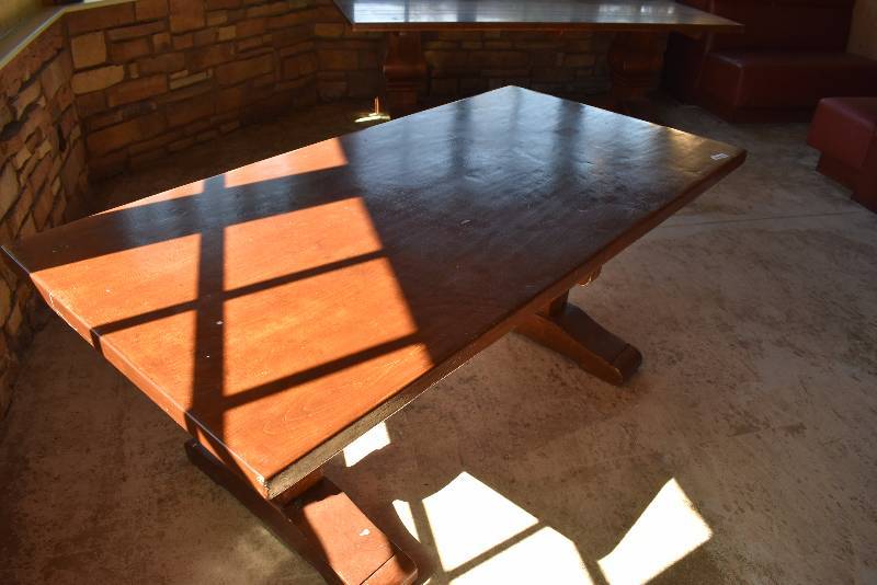 lot 713 image: 36x73 Very Heavy Wood Dining Table