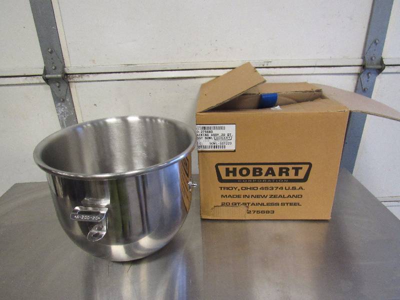 lot 1064 image: Brand New In Box Hobart 20 Qt Stainless Mixer Bowl