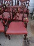lot 1201 image: (14) Wood Framed Vinyl Padded Dinning Chairs