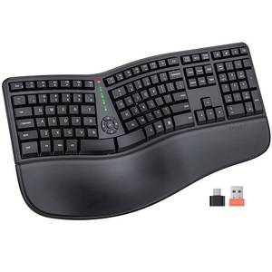 lot 61448 image: MEETION Ergonomic Keyboard, Split Wireless Keyboard, Black