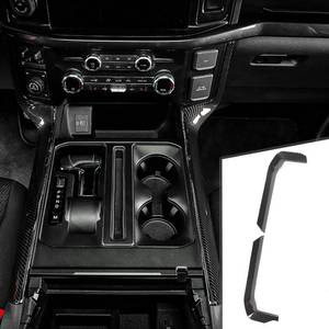 lot 61457 image: Carbon Fiber Grain Interior Upgrade for Ford 5 Seat F150 and Raptor 2021 2022 2023 Center Console Saddle Panel Trim Cover Decor Accessories
