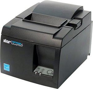 lot 61460 image: Star Micronics TSP143IIIU USB Thermal Receipt Printer with Device and Mfi USB Ports, Auto-cutter, and Internal Power Supply - Gray