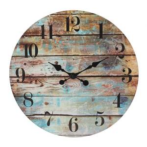 lot 61469 image: Stonebriar Vintage Farmhouse Wooden 18 Inch Round Battery Operated Hanging Wall Clock