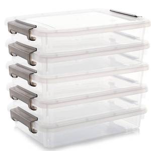 lot 61485 image: Citylife 5 PCS Plastic Storage Bins with Latching Lids