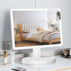 lot 61490 image: Funtouch Large Lighted Vanity Makeup Mirror