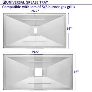 lot 61494 image: Grease Tray with Catch Pan Adjustable Drip Pan for Gas Grill Models