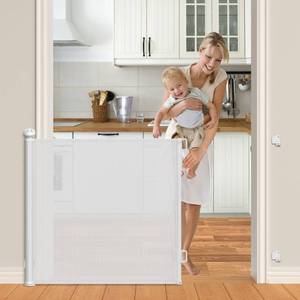 lot 61499 image: probebi Retractable Baby Gate, Extra Wide, White