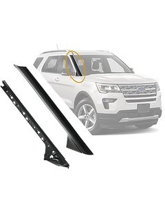 lot 61500 image: Windshield Trim Molding A-Pillar Set, Compatible with 2011-2019 Ford Explorer, Black
