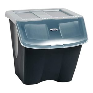 lot 61515 image: Redmon since 10 Gallon Stackable Shutter Bin, Black