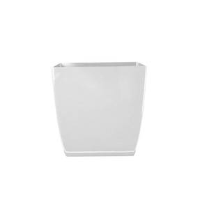 lot 61520 image: The HC Companies 10 Inch Aria Square Self Watering Planter, Glossy White
