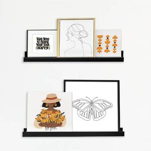 lot 61529 image: MCS Painted Picture Ledge , Black, 23.75 in, Set of 2