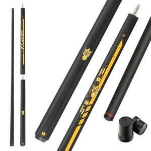 lot 61539 image: Little Monster Carbon Fiber 3 Pieces Break Jump Cue Pool Stick Breach 147cm 12.9mm with Leather Bag, Retail $198.00