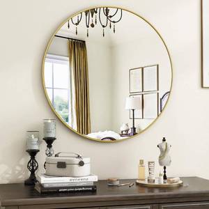 lot 61554 image: VooBang Gold Round Bathroom Mirror, 20 inch