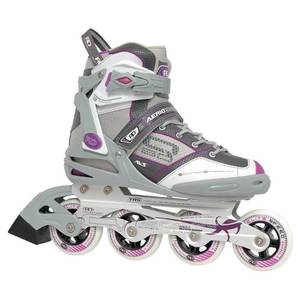 lot 61560 image: Roller Derby Womens Aerio Q-60 Inline Skates - GrayWhitePink (9) - Retail $89.99