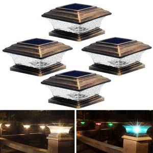 lot 61564 image: Huyieno Solar Post Cap Lights, 4 Pack, Brushed Copper