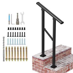 lot 61583 image: Hidalife Handrails for Outdoor Steps, Black