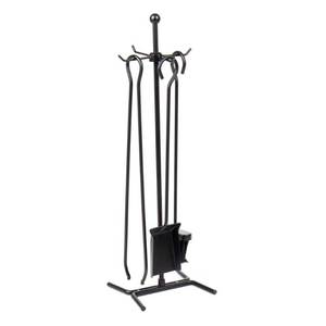 lot 61603 image: Mind Reader Stand Alone Fire Place Set, Black