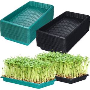 lot 61617 image: Tioncy Plant Growing Trays 21in x 11in Microgreens Growing Trays Hydroponic Trays, Black, Green