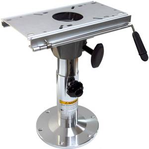 lot 61619 image: Porohom Aluminum Adjustable Height Locking Boat Seat Pedestal with Slide, 13 inches to 19 inches